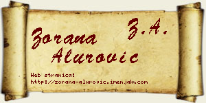 Zorana Alurović vizit kartica